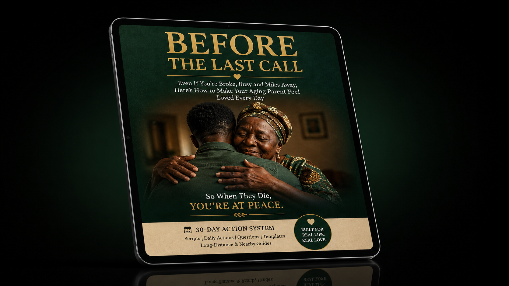 Before the Last Call — professional PDF guide mockup on tablet