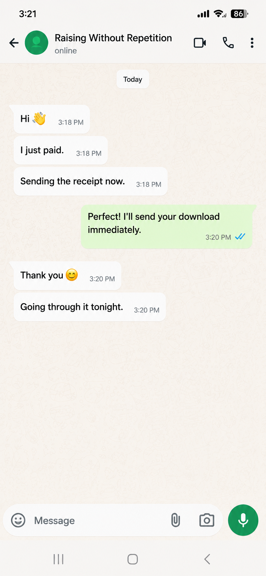 WhatsApp buyer message 3
